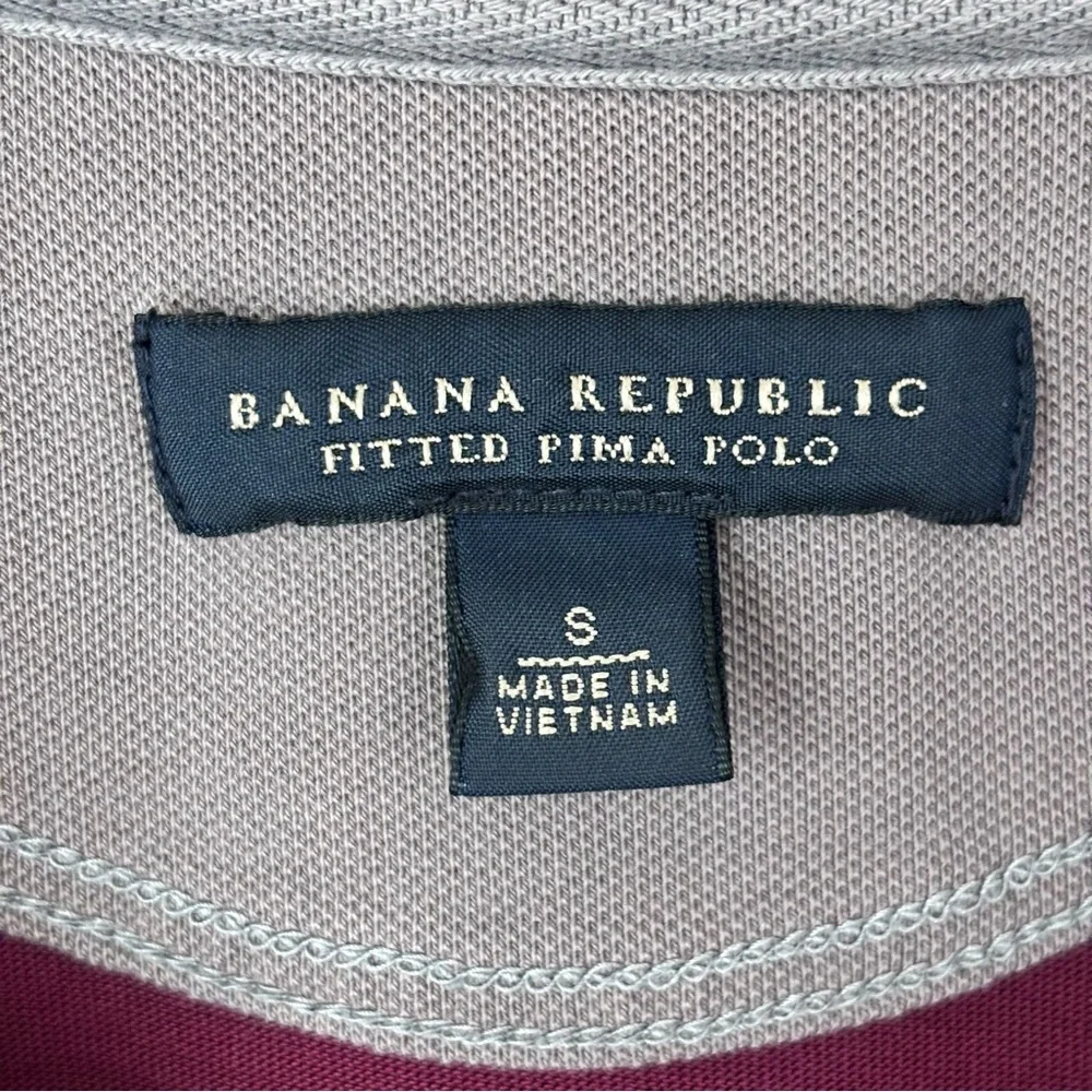Banana Republic Maroon Red Polo Shirt Classic Short Sleeve Men's Size Small